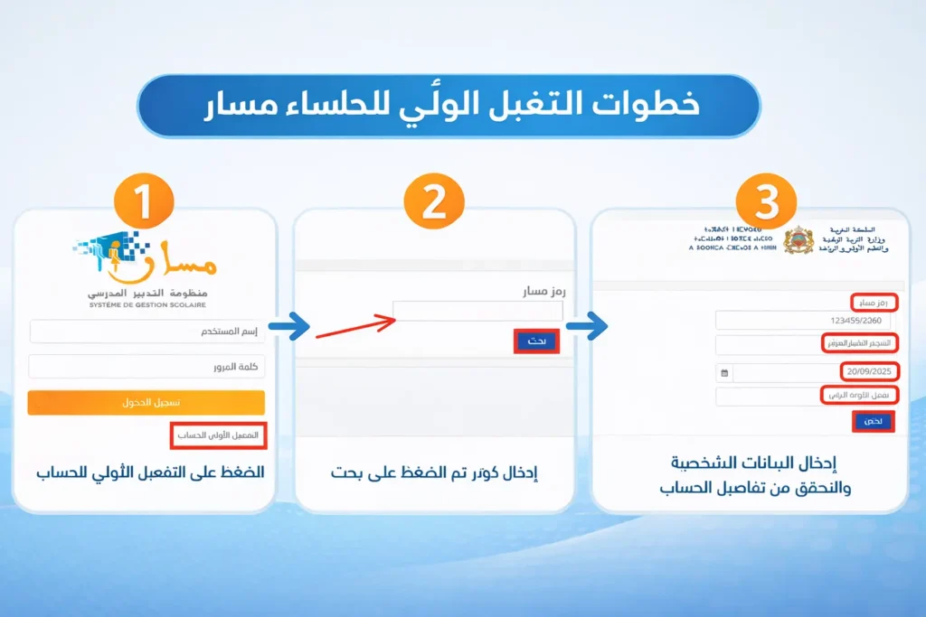 كيفية تفعيل حسابك على Massar لأول مرة